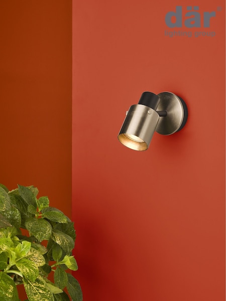 Dar Lighting Brushed Nickel Matt Black Ryan Single Spotlight (AR3030) | £37