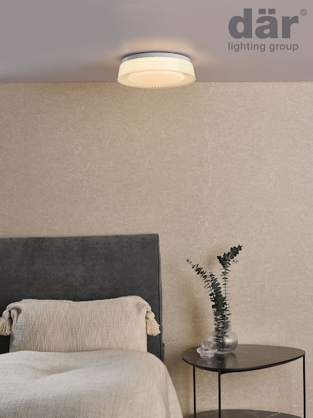 Dar Lighting White Udell Flush Ceiling Light (AR3040) | £38