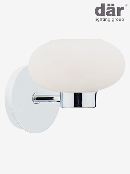 Dar Lighting Polished Chrome Opal Glass System Wall Light (AR3043) | £37