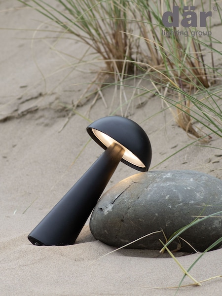 Dar Lighting Matt Black Lyle Rechargeable Table Lamp (AR3047) | £60