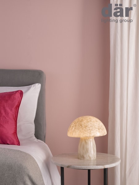 Dar Lighting White Art Glass Addie Table Lamp (AR3056) | £65