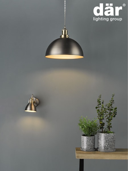 Dar Lighting Antique Chrome Antique Brass Governor Single Spotlight (AR3066) | £44