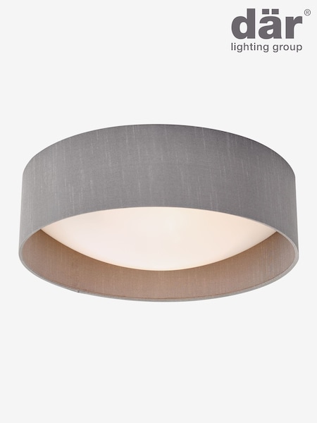 Dar Lighting Grey  White Frosted Acrylic Nysa 2 Light Flush Ceiling Light (AR3070) | £55