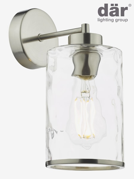 Dar Lighting Satin Chrome Glass Olsen Wall Light (AR3078) | £40