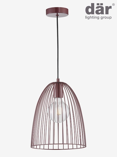 Dar Lighting Satin Purple Maya Pendant Ceiling Light (AR3093) | £45