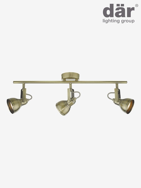Dar Lighting Antique Brass Fothergill 3 Light Bar Spotlight (AR3098) | £54