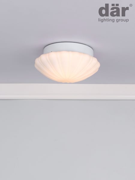 Dar Lighting Opal Glass Cafe Flush Ceiling Light (AR3102) | £68