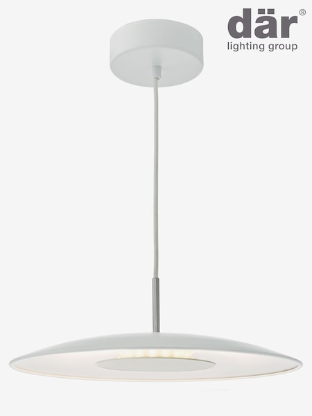 Dar Lighting Matt White Stainless Steel Enoch Pendant Ceiling Light (AR3107) | £100