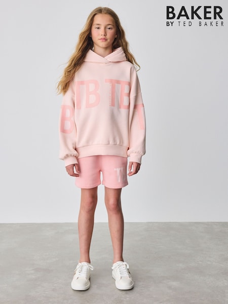 Baker by Ted Baker Pink Tonal Printed Hoodie and Shorts Set 2 Piece (AR3120) | £35 - £40