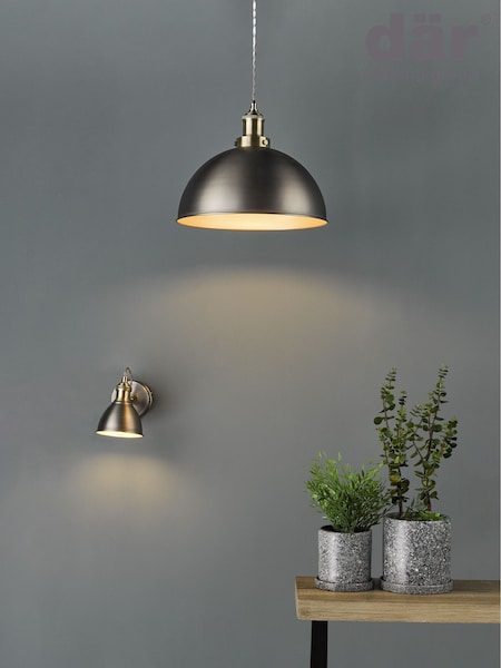 Dar Lighting Antique Chrome Antique Brass Governor Pendant Ceiling Light (AR3126) | £79