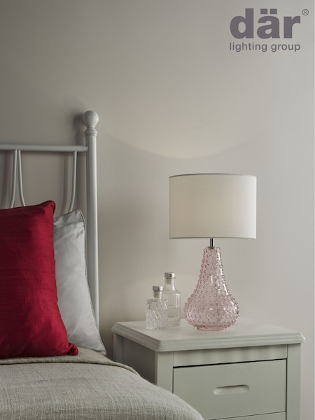 Dar Lighting Pink Glass Kristina Table Lamp (AR3129) | £55