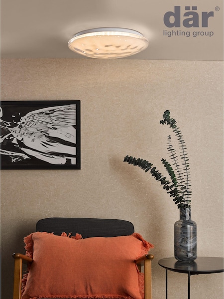 Dar Lighting White Atara Flush Ceiling Light (AR3133) | £62