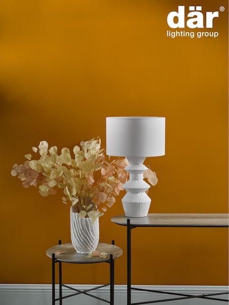 Dar Lighting Matt White Bidelia Table Lamp (AR3135) | £99