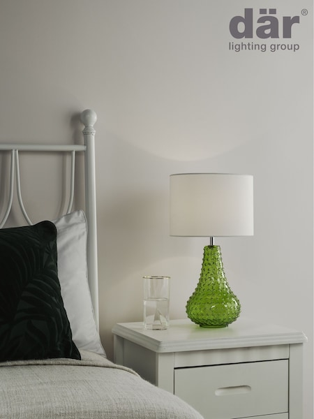 Dar Lighting Green Glass Kristina Table Lamp (AR3136) | £55