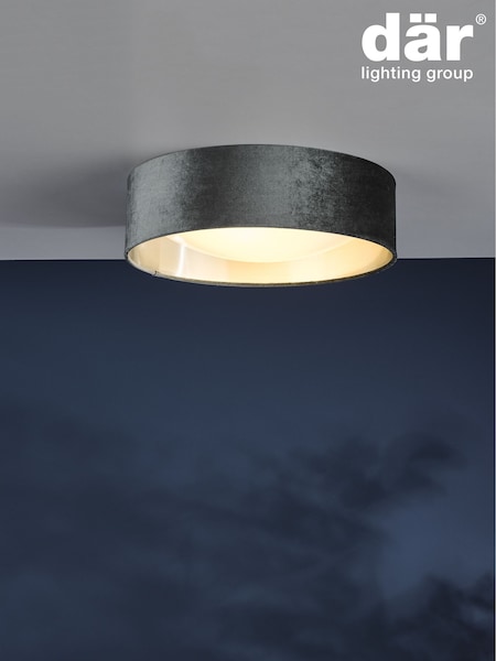 Dar Lighting Grey White Frosted Acrylic Nysa 2 Light Flush Ceiling Light (AR3139) | £63