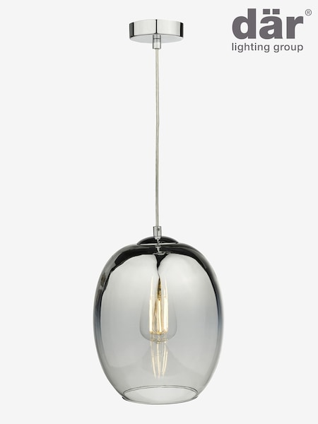 Dar Lighting Silver Mirror Polished Chrome Patrice Pendant Ceiling Light (AR3144) | £69