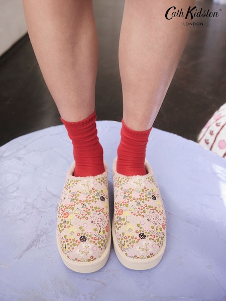 Cath Kidston Pink Posey Mule Slippers (AR3327) | £32