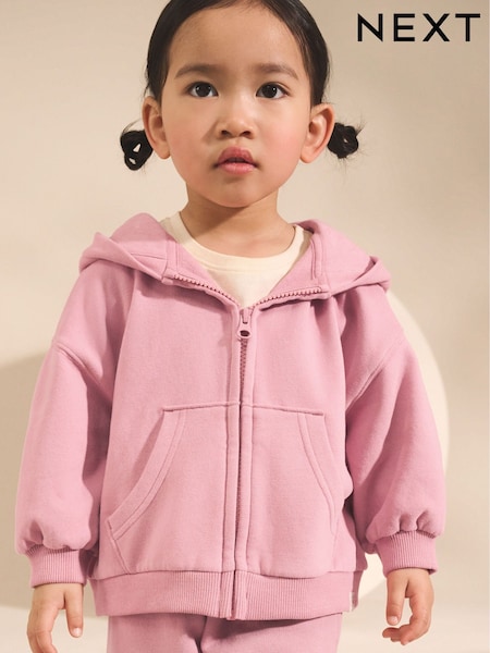 Rose Pink Zip Through Hoodie (3mths-7yrs) (AR3350) | £10 - £12