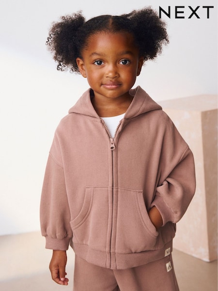 Mocha Brown Zip Through Hoodie (3mths-7yrs) (AR3362) | £10 - £12