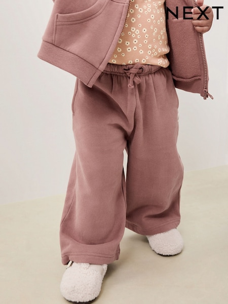 Mocha Brown Wide Leg Sweat Joggers (3mths-7yrs) (AR3363) | £7 - £9
