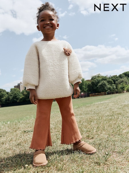 Cream Teddy Borg Sweatshirt and Flare Leggings Set (3mths-7yrs) (AR3394) | £15 - £19