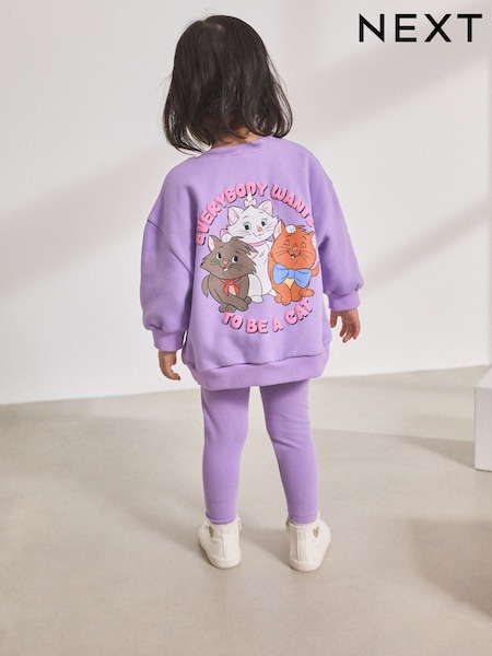Lilac Purple Disney Aristocats Sweatshirt & Leggings Set (3mths-7yrs) (AR3402) | £19 - £23