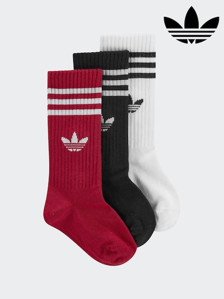 adidas Originals Red 3 Pack Crew Socks (AR3721) | £0