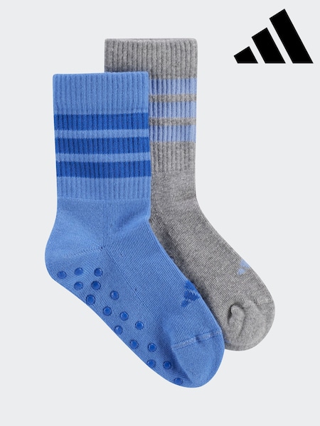 adidas Blue Infant Anti Slip 2 Pack Socks (AR3730) | £0