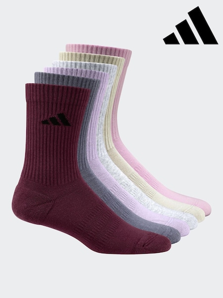 adidas Red Logo Crew Socks 6 Pack (AR3731) | £20
