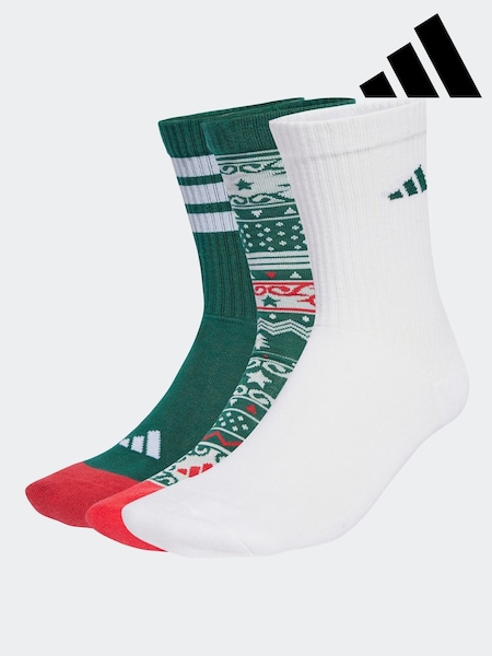 adidas Green GFX Crew 3 Pack Socks (AR3738) | £13