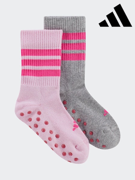 adidas Pink Infant Anti Slip 2 Pack Socks (AR3746) | £0