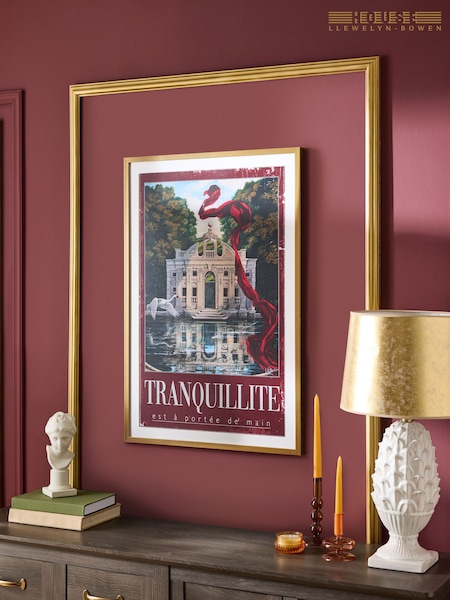 Laurence Llewelyn-Bowen Berry Red Tranqillite Travel Poster Wall Art (AR3887) | £50