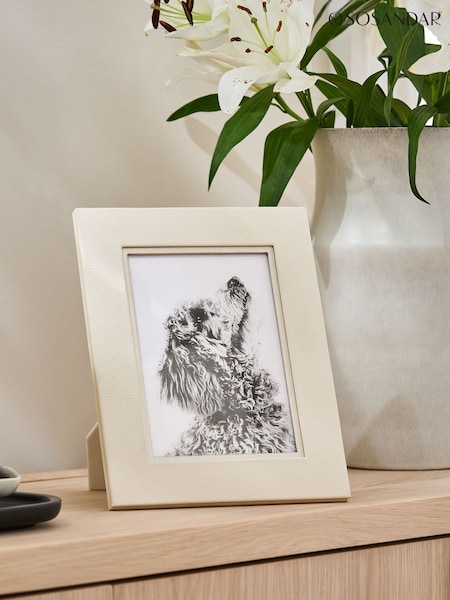 Sosandar Cream Faux Leather 7 x 5" (18 x 13cm) Photo Frame (AR3892) | £18