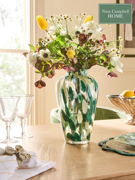 Nina Campbell Green Large Confetti Glass Vase (AR3910) | £30