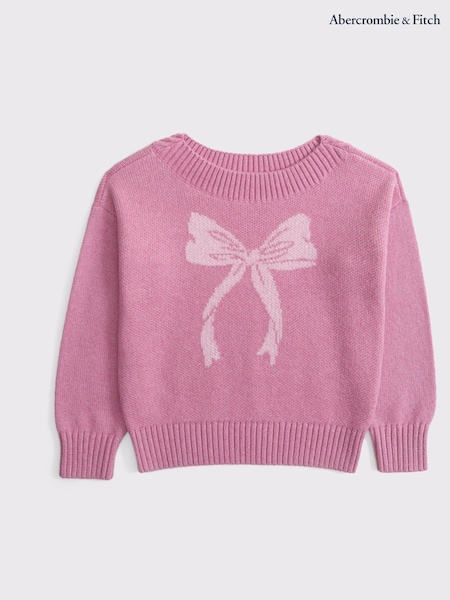Bows Intarsia Knitted Jumper With Slash Neck (AR4478) | £39