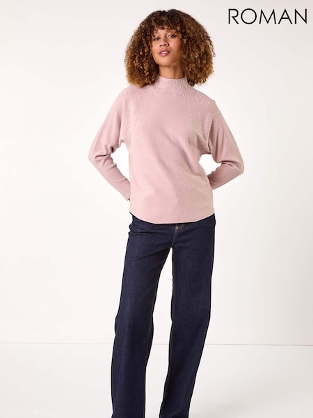 Roman Pink Sunray Embellished Jumper (AR4569) | £42