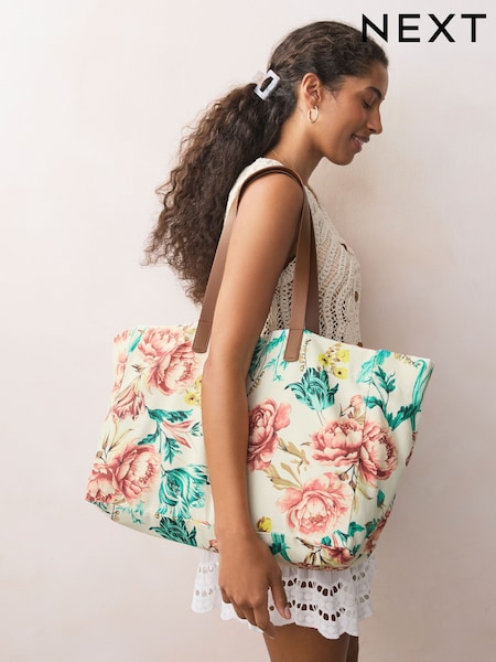 Floral Print Reusable Canvas Bag (AR4751) | £16