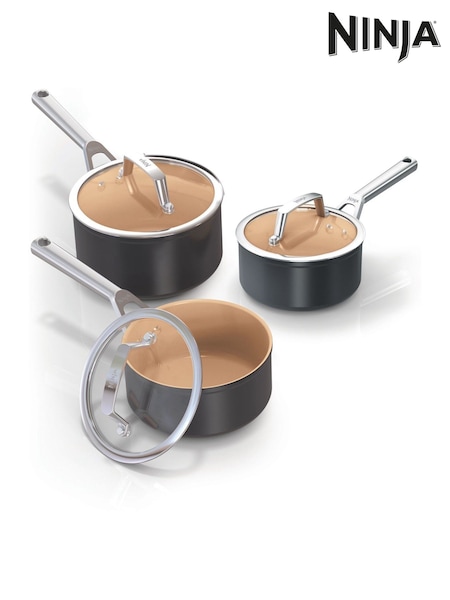 Ninja Grey Extended Life Ceramic 3-Piece Saucepan Set (AR6034) | £150