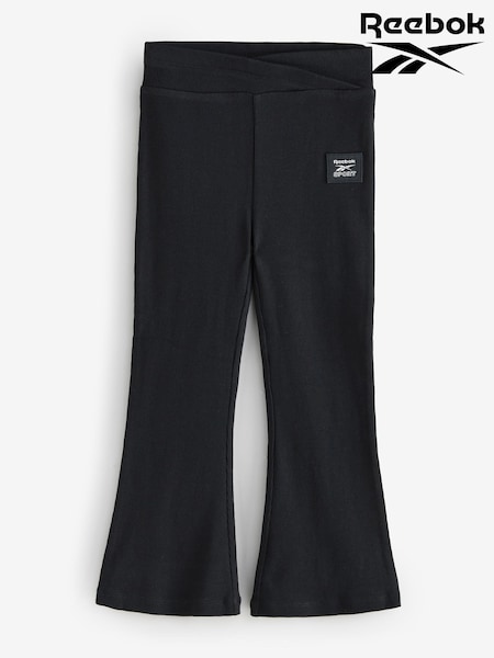 Reebok Waisted Kick Flare Ribbed Black Leggings (AR6114) | £9 - £12