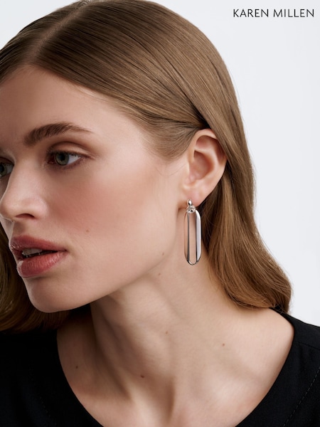Karen Millen Crystal Ellipse Drop Earrings (AR6158) | £55