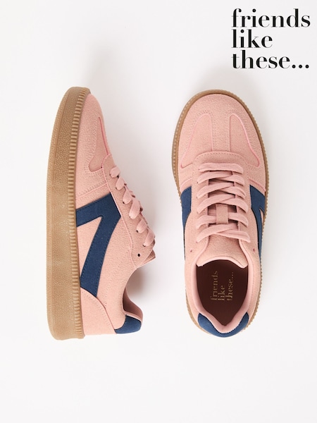 Friends Like These Pink Lace-Up Retro Gumsole Sports Trainers (AR6237) | £34
