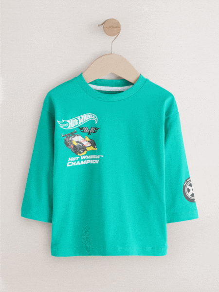 Green Hot Wheels Long Sleeve T-Shirt (9mths-8yrs) (AR6326) | £11 - £13