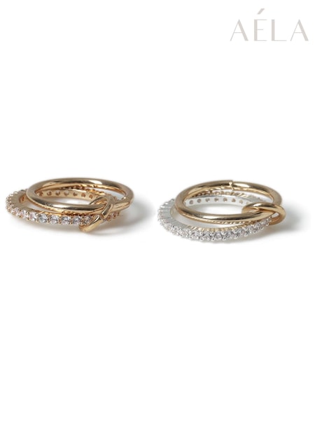 Aela Gold Tone Diamond Simulant Ring (AR6353) | £20