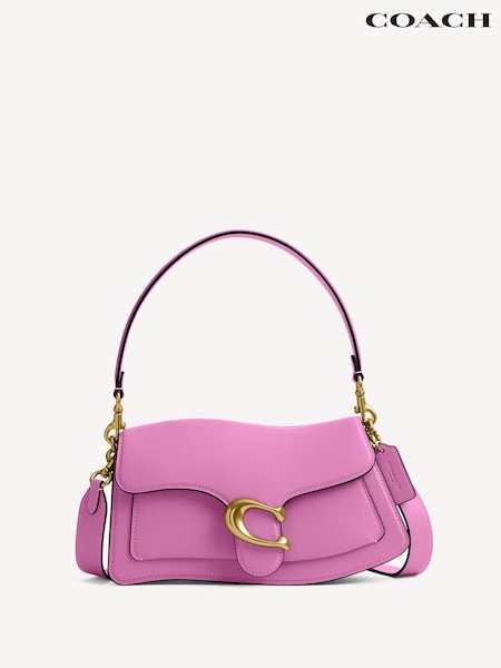 COACH Pink Glovetanned Leather Twisted Tabby Shoulder Bag (AR6445) | £495