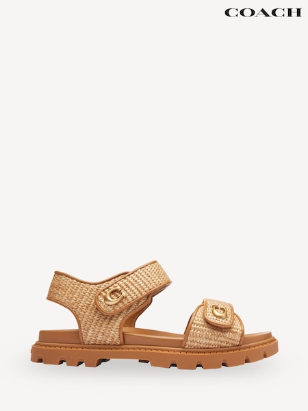 COACH Natural Straw Sandals (AR6472) | £195