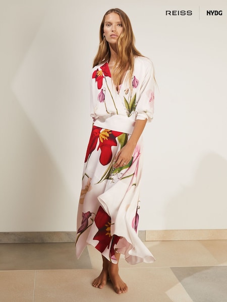 Reiss Ivory Nola Reiss | NYBG Floral-Print Maxi Dress (AR6503) | £258