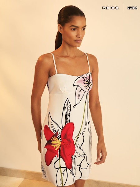 Reiss Ivory Marli Reiss | NYBG Floral-Print Mini Dress (AR6537) | £190