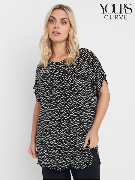 Yours Curve Black Plisse Grown On Top (AR6658) | £27