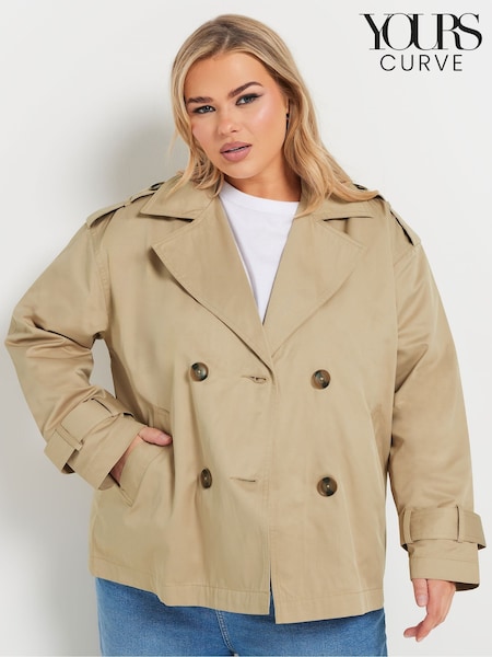Yours Curve Natural Short Trench Coat (AR6671) | £53