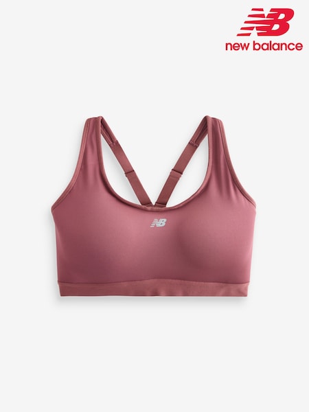 New Balance Burgundy Red Womens Essential Run Bra (AR6732) | £45